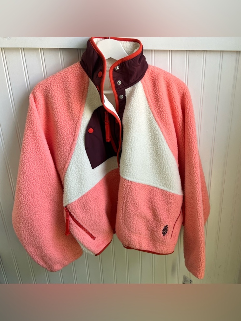 FPM Hit The Slopes Colorblock Fleece Pullover in Fruit Punch Combo Size XS NWT - Picture 7 of 11